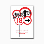 Personalised 18th birthday card design – studio light