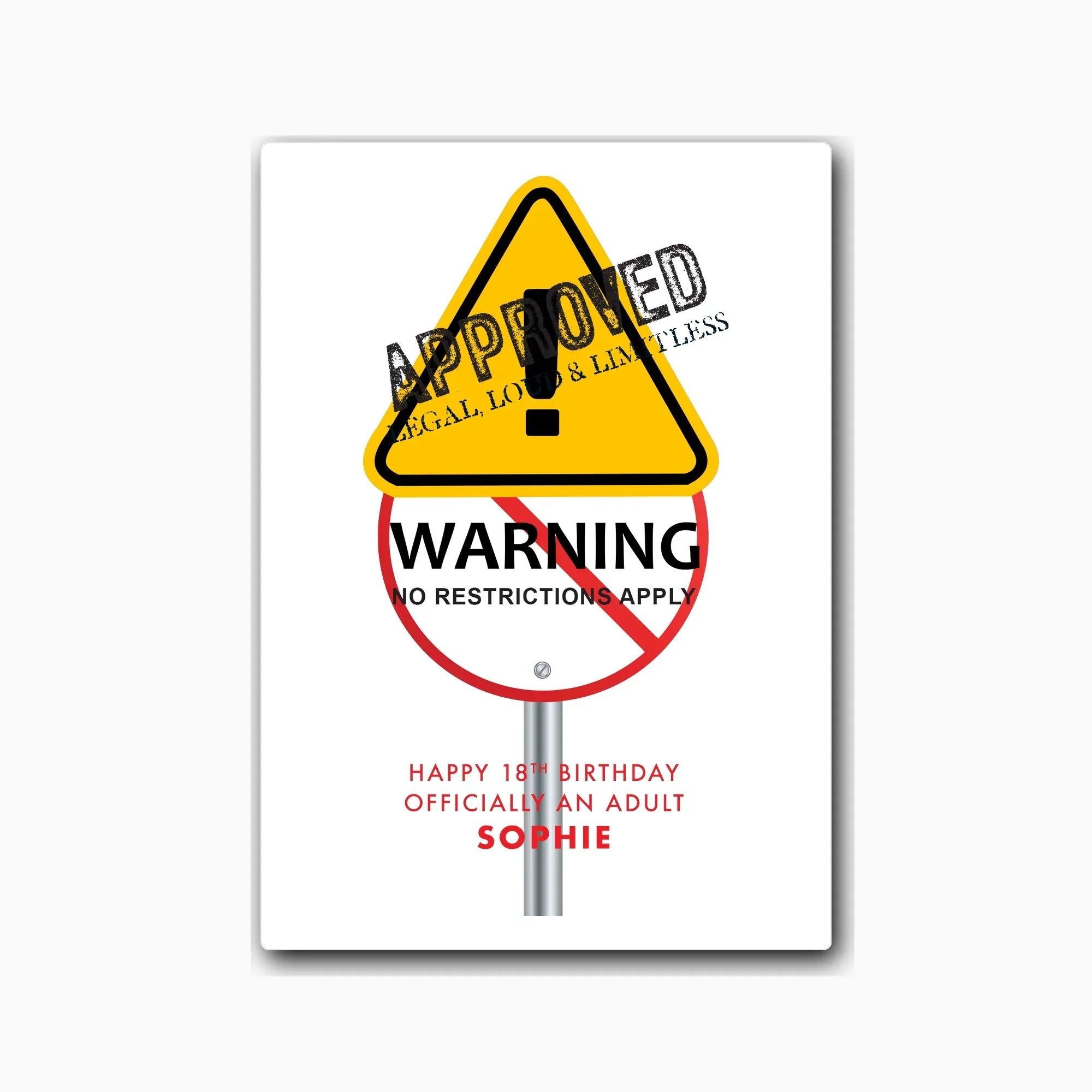 Personalised 18th birthday card design – studio light