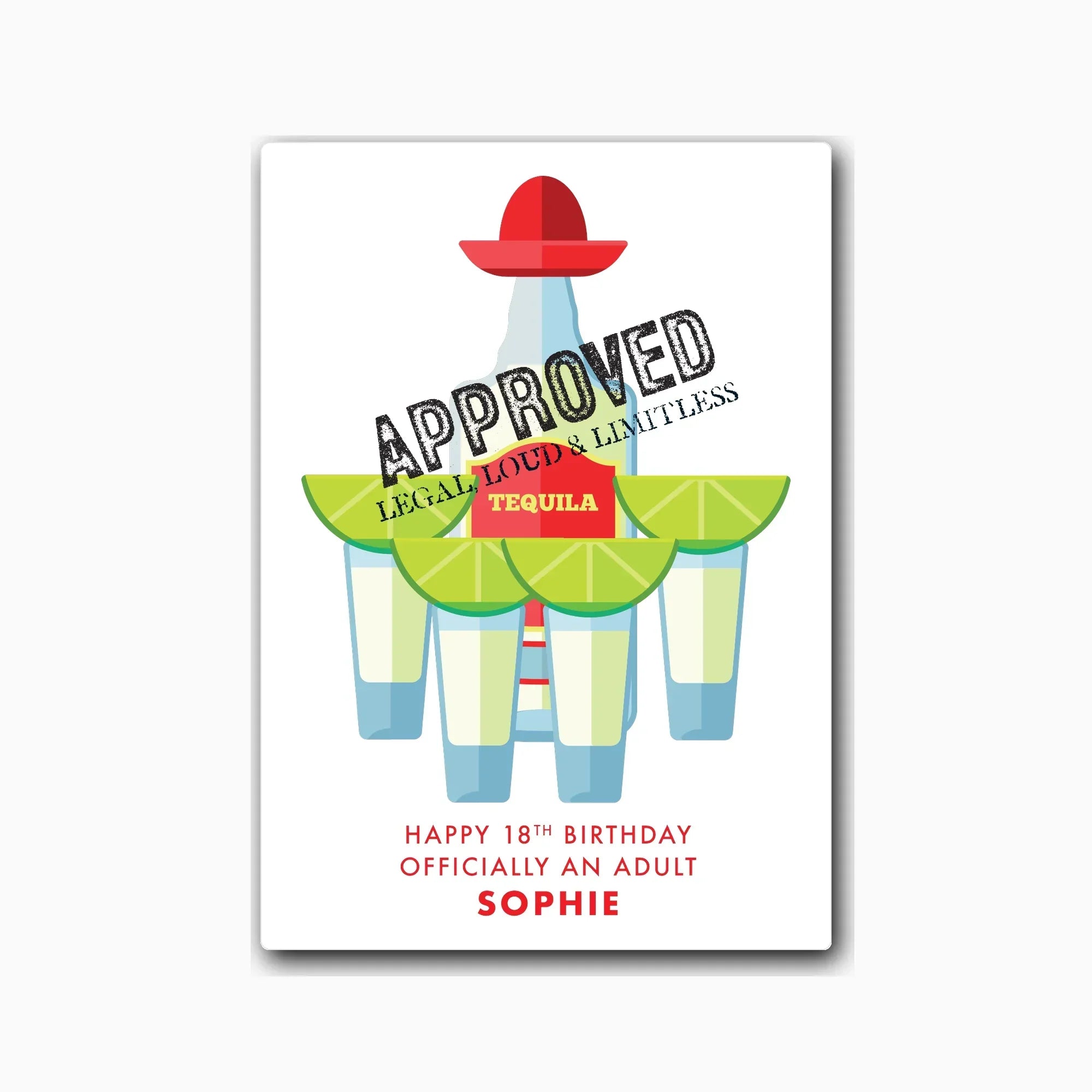 Personalised 18th birthday card design – studio light