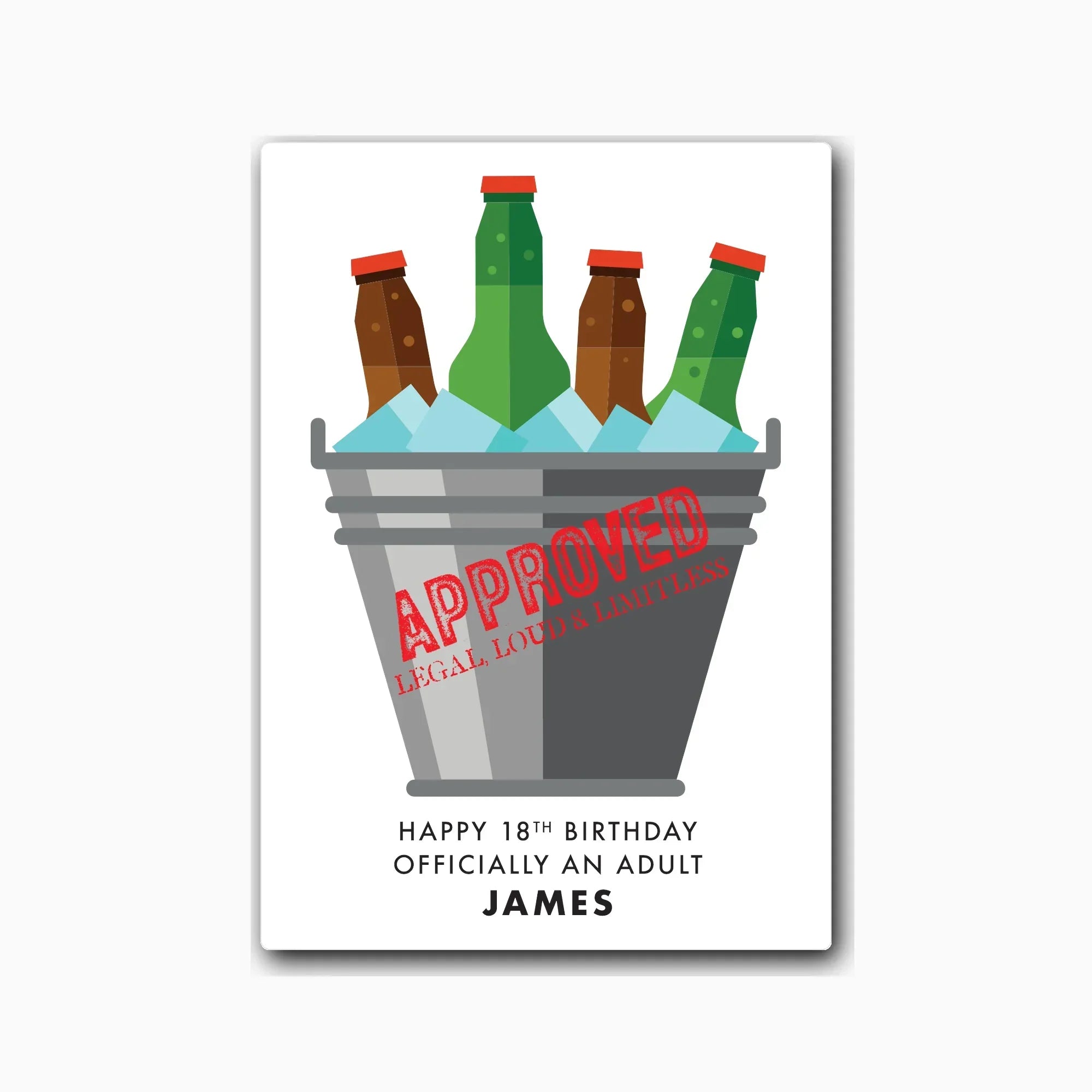 Personalised 18th birthday card design – studio light