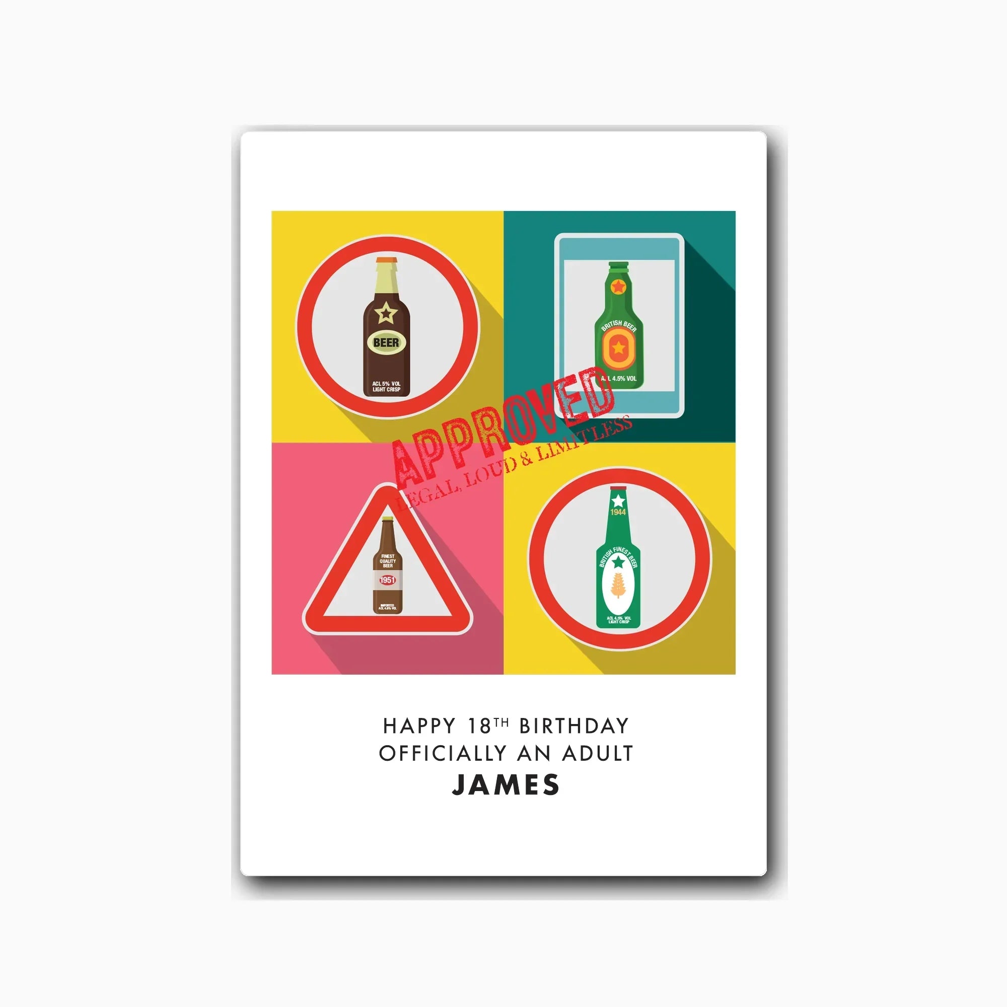 Personalised 18th birthday card design – studio light