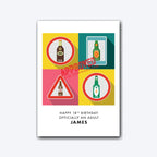 Personalised 18th birthday card design – soft grey shadow