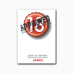 Personalised 18th birthday card showing foamy beer stein illustration – studio light