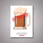 Personalised 18th birthday card with vibrant drink icons collage – confetti celebration