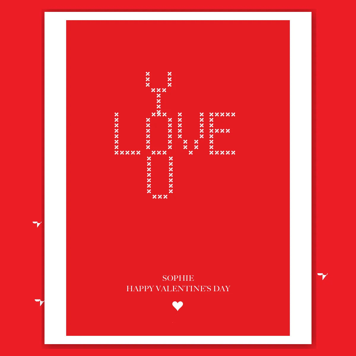  – personalised card design, perfect Valentine card for her or him, romantic customised greeting to make your personalised card unique and memorable.