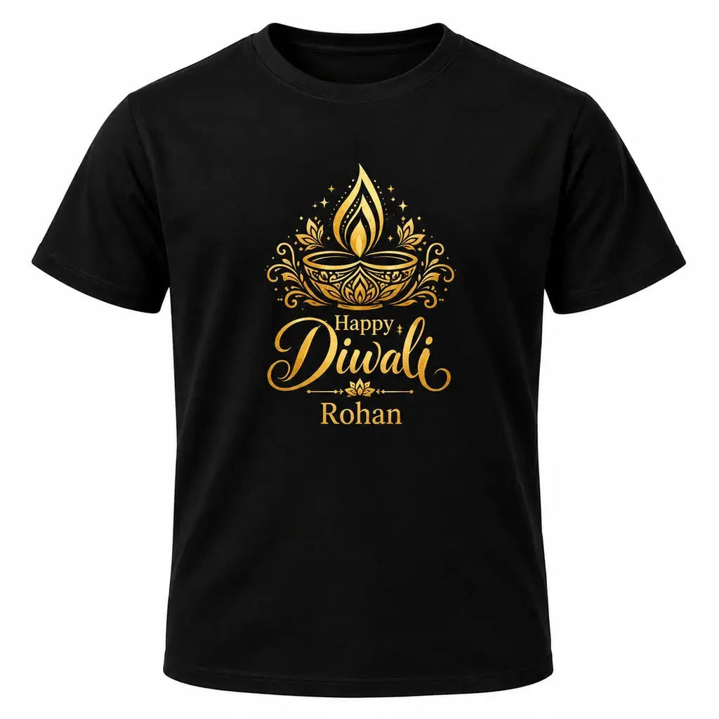 Personalised Happy Diwali T-Shirt – Custom Name