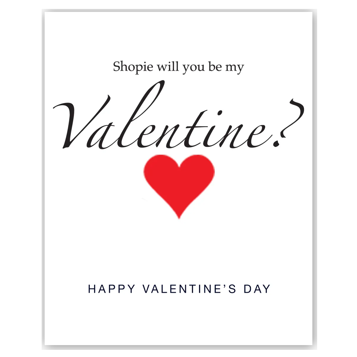  – personalised card design, perfect Valentine card for her or him, romantic customised greeting to make your personalised card unique and memorable.