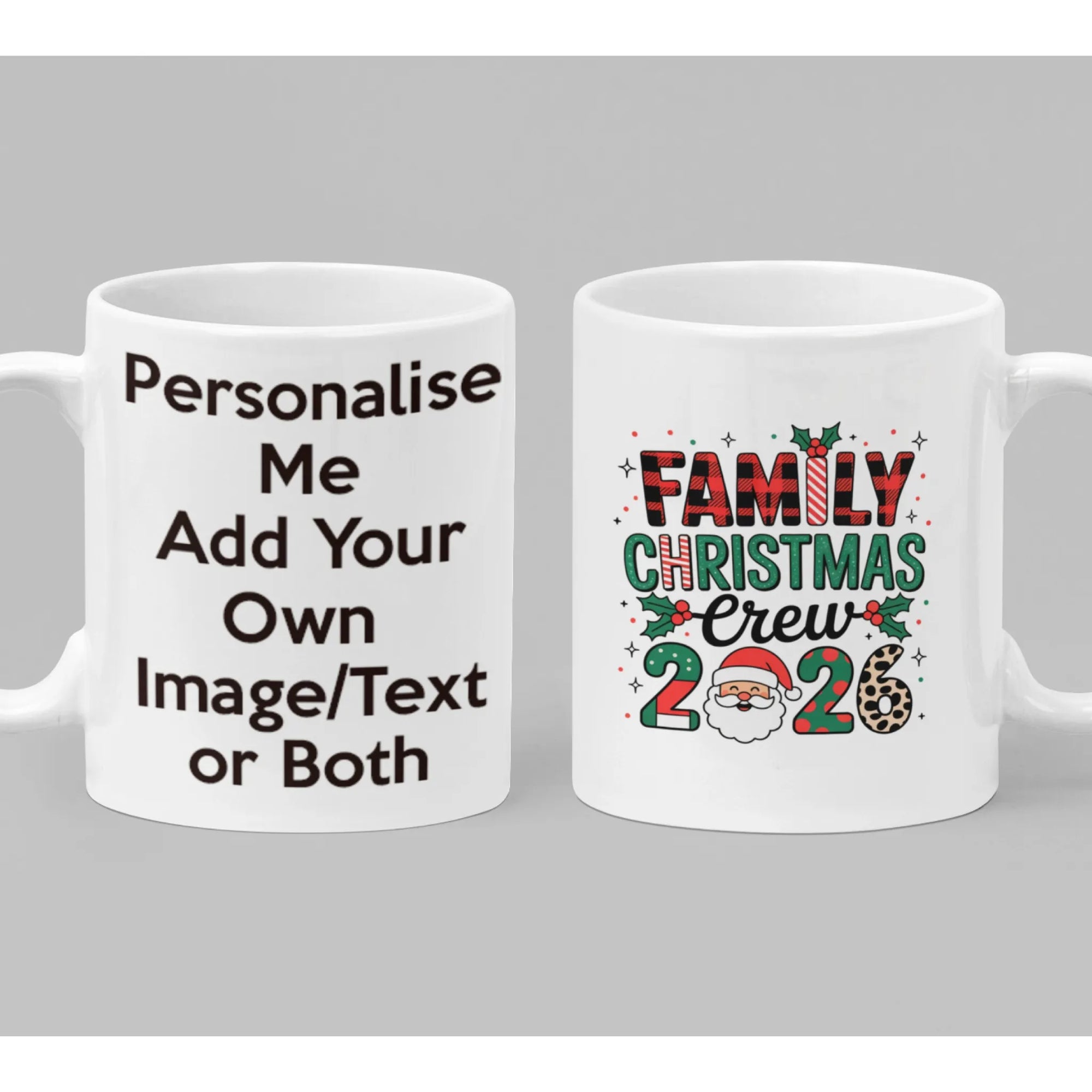 Personalised Family Christmas Crew 2026 mug – festive custom family holiday gift