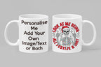 Festive skeleton Christmas mug with Santa hat – personalised funny gothic holiday gift