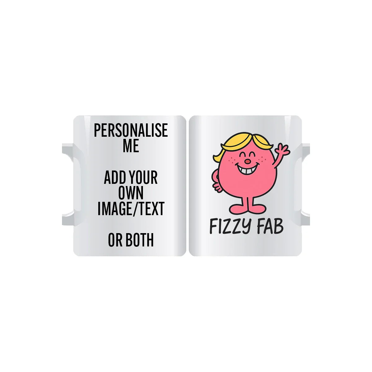 "Fizzy Fab personalised mug – Miss Smiley cheerful character custom coffee cup gift"