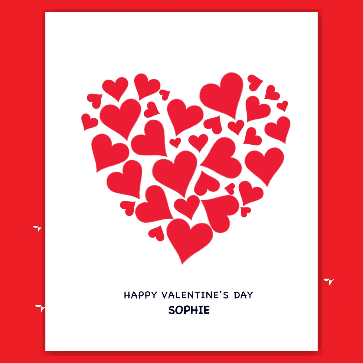  – personalised card design, perfect Valentine card for her or him, romantic customised greeting to make your personalised card unique and memorable.