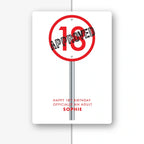 approved road sign eighteen personalised 18th birthday card