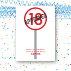 approved road sign eighteen personalised 18th birthday card