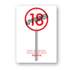 approved road sign eighteen personalised 18th birthday card