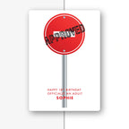 approved roundel road sign personalised 18th birthday card