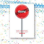 approved roundel road sign personalised 18th birthday card