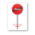 approved roundel road sign personalised 18th birthday card