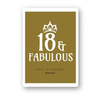 18 and fabulous personalised birthday card with crown in olive green