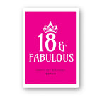 personalised 18 and fabulous birthday card with crown in hot pink