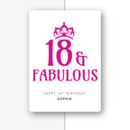 retro wavy royal blue personalised 18th birthday card, custom name, premium folded card mockup – half light grey with shadow