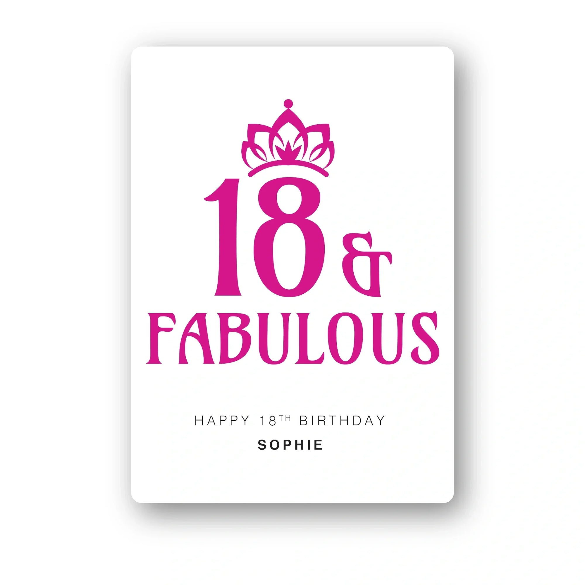 retro wavy royal blue personalised 18th birthday card, custom name, premium folded card mockup – clean white background