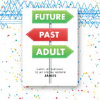 future past adult signpost nephew personalised 18th birthday card