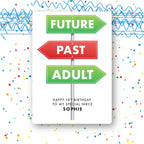 future past adult signpost niece personalised 18th birthday card