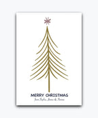 Elegant Xmas card with personalised greetings; printed Xmas greeting