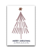 personalised blush pink christmas card with gold star—personalised with name & message; custom printed