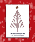 unique christmas card in blush pink with golden star—add name & greeting; custom printed