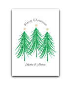 Gold star personalised Christmas card (emerald)—add name & message; custom printed Christmas card