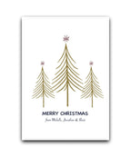 Gold star personalised Christmas card—add name & message; custom printed Christmas card; UK printed