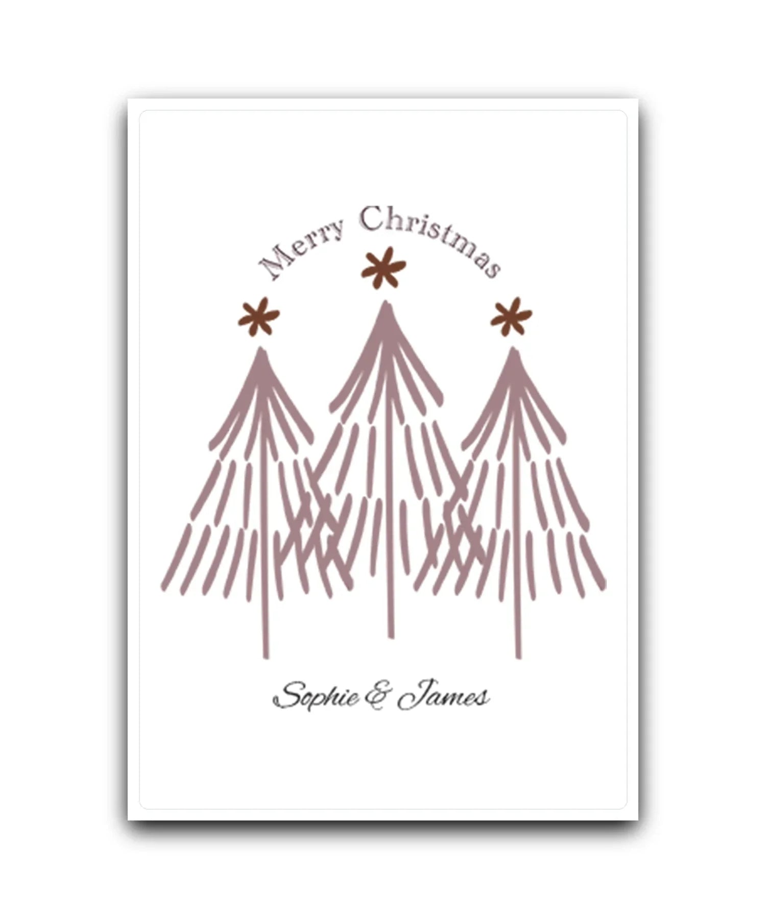 Winter forest personalised Christmas card—add name & message; custom printed