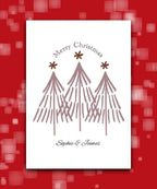 Woodland Christmas card personalised—custom text; printed Christmas greeting