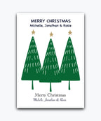 Classic tree Christmas card—personalised with names; printed greeting card; UK printed