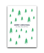 Geometric hills personalised Christmas card—add name & message; printed