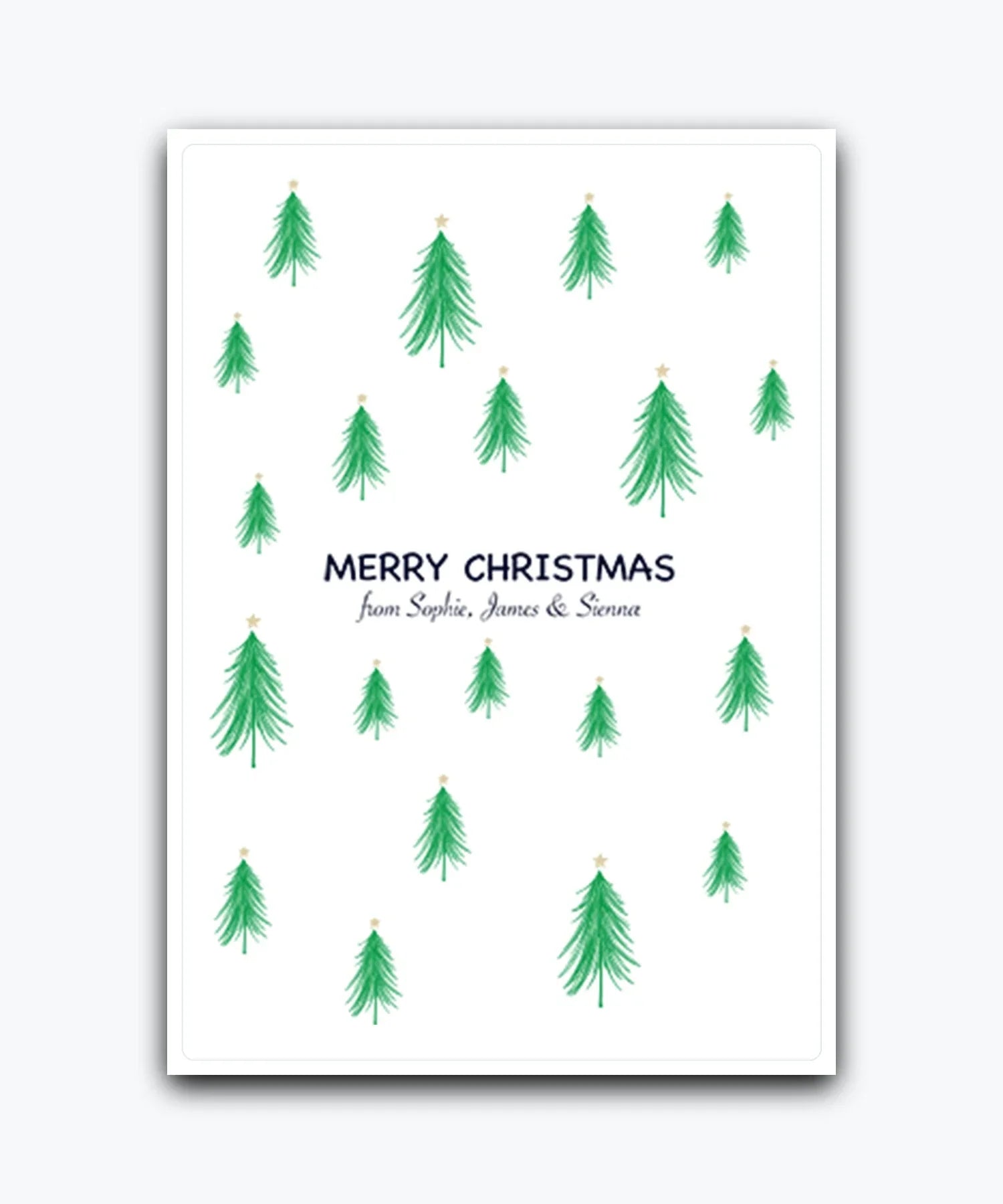 Modern pattern Christmas card personalised—add names & text; custom printed