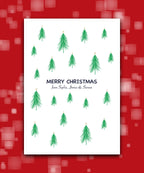 Abstract hills Christmas card—personalised wording; printed Xmas card