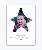 Custom Christmas card—personalise with names & text; printed card