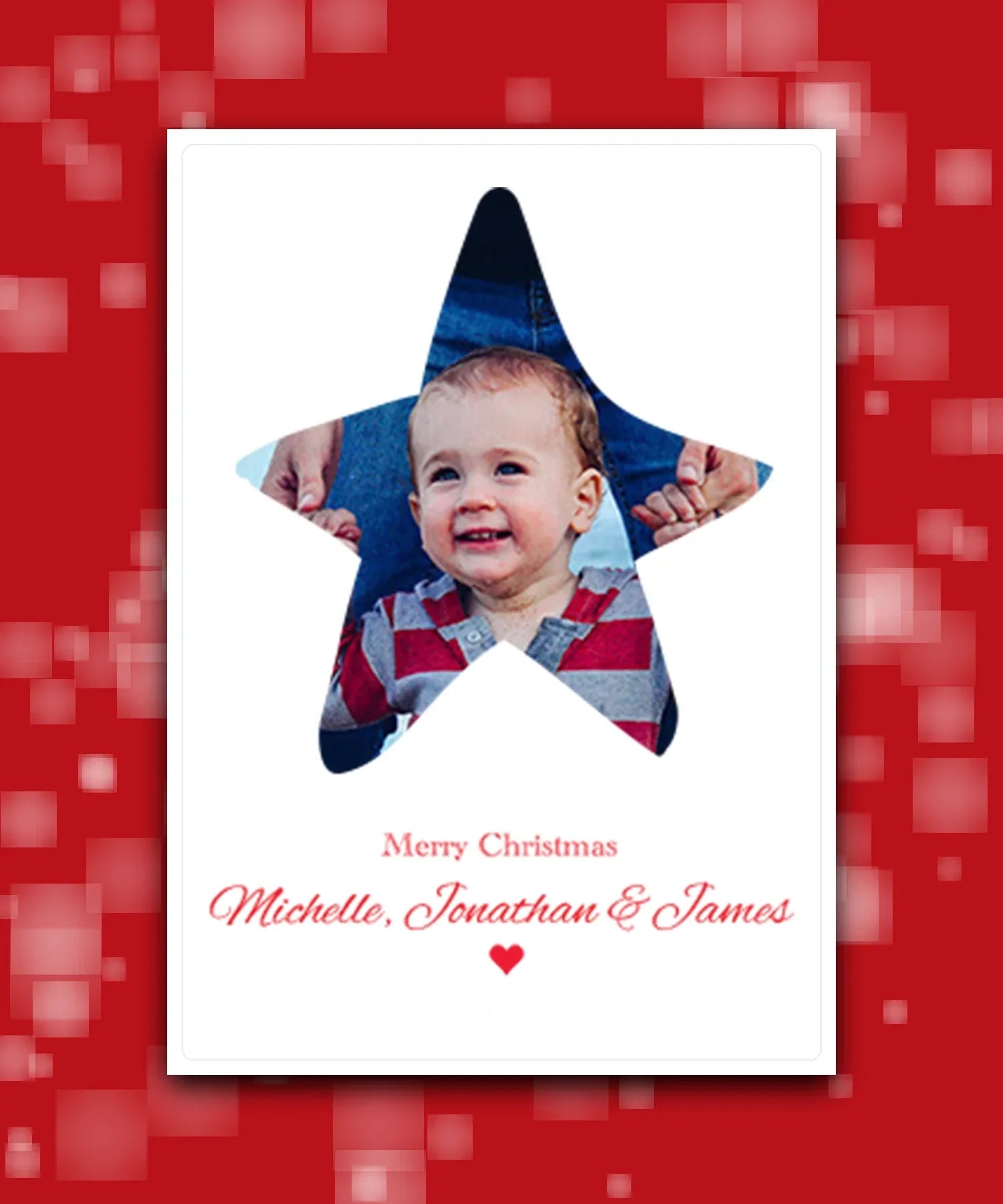 Personalised Xmas card—add‑name options & custom greeting; printed card