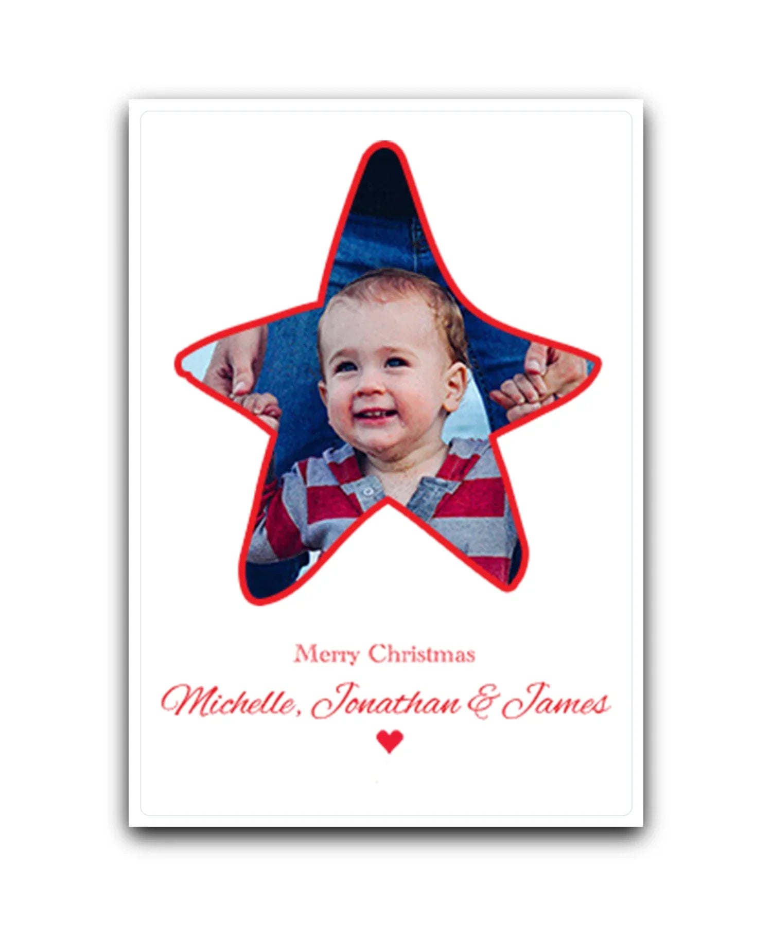 Geometric hills personalised Christmas card (green)—add name & message; printed