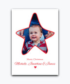 Modern pattern Christmas card personalised (green)—add names & text; custom printed