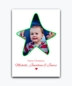 Pine forest Christmas card personalised—add names & greeting; printed Xmas card; fast dispatch