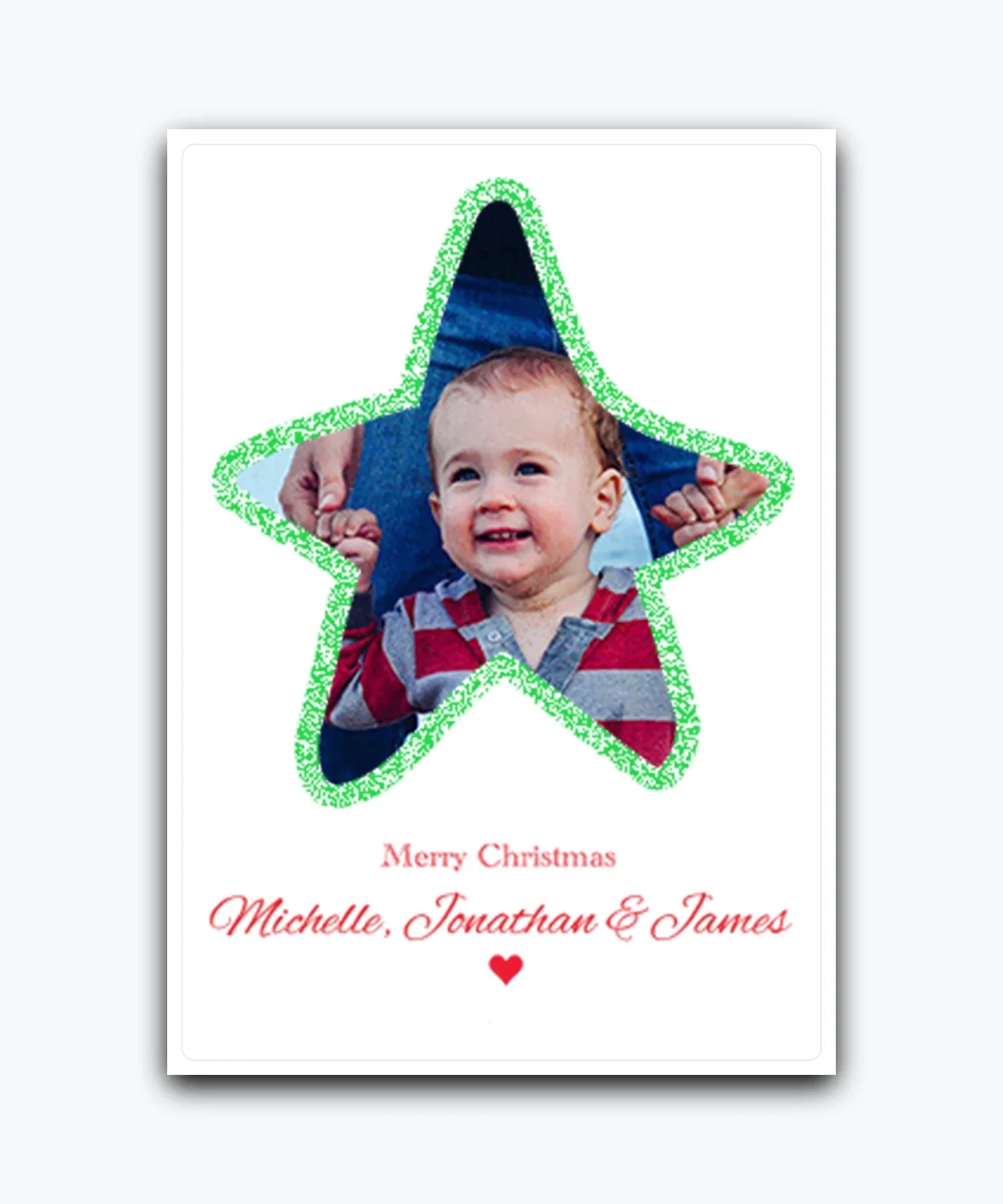 Create your own Christmas card with photo upload and add‑name options; personalised & printed; fast dispatch