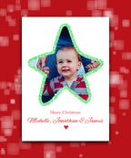 Custom printed Christmas card with your photo, add name & greeting; personalised Xmas card; fast dispatch
