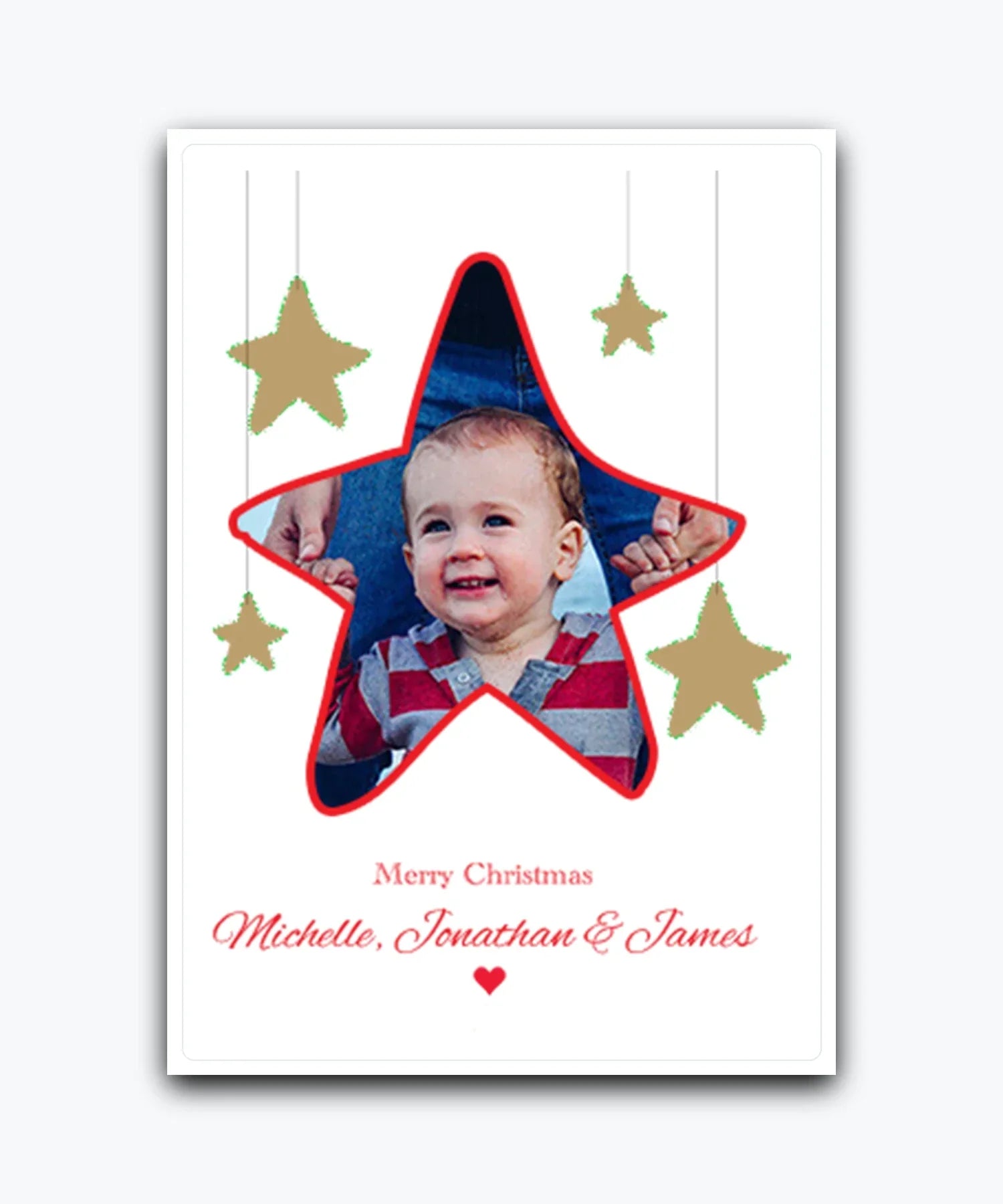 Create your own Christmas card with photo upload and add‑name options; personalised & printed; for family & friends