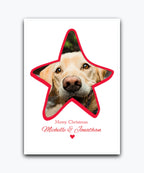 Pine forest Christmas card personalised (sage)—add names & greeting; printed Xmas card