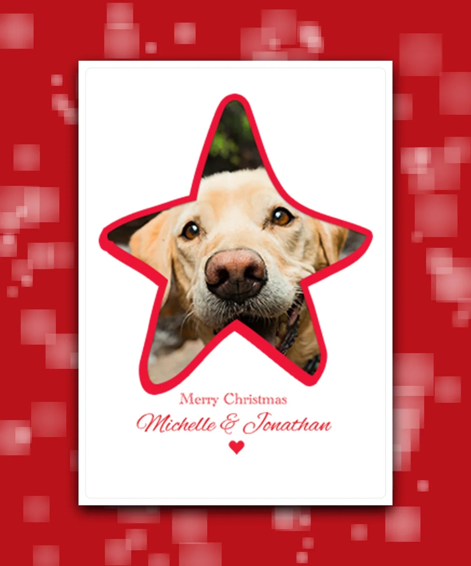 Woodland Christmas card personalised (sage)—custom text; printed Christmas greeting