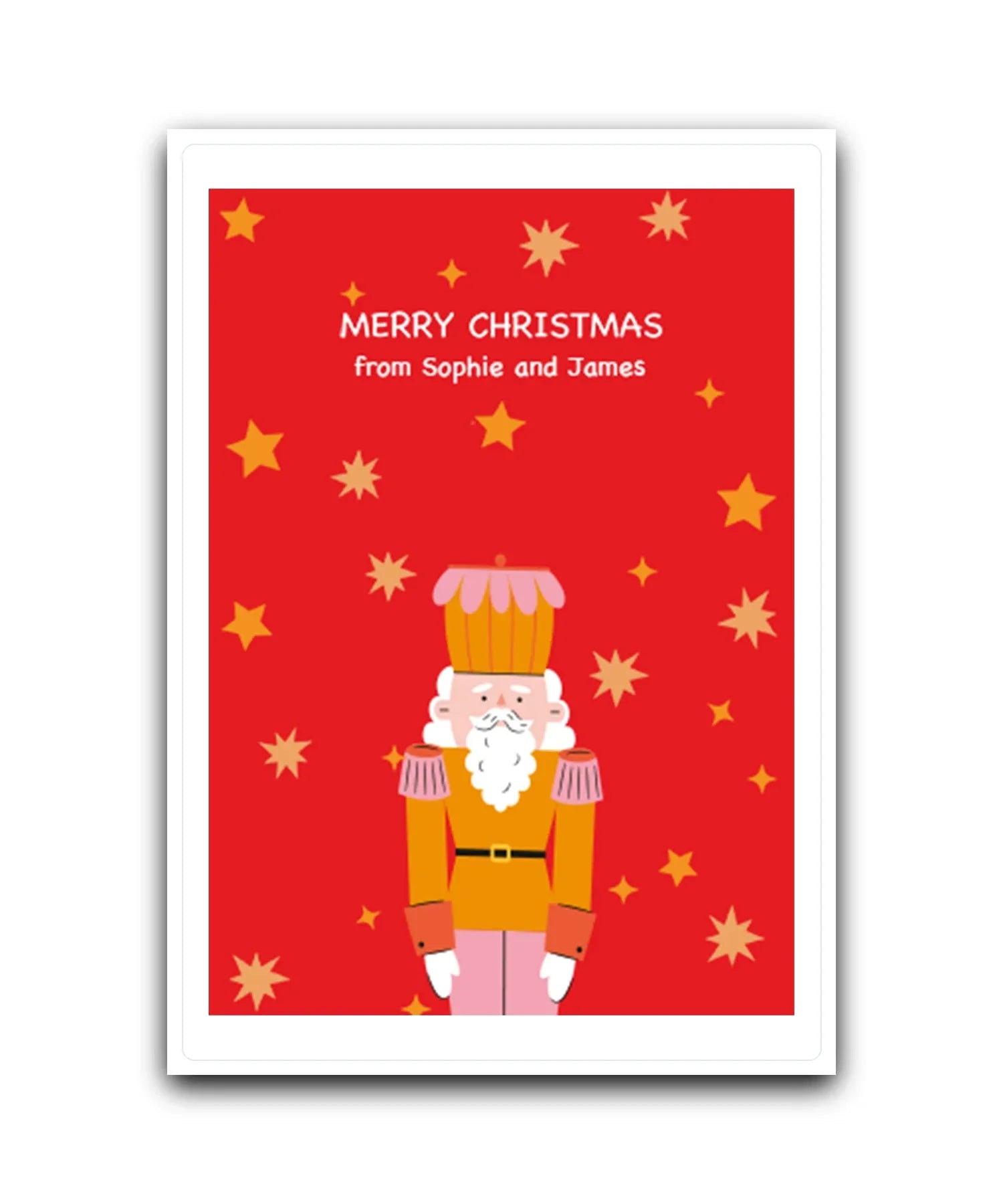 Christmas tree personalised card (green)—add name & message; custom printed Xmas card