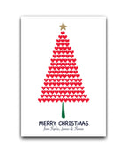 Customisable Xmas card with tree and personalised text—add name & message; custom printed Xmas card